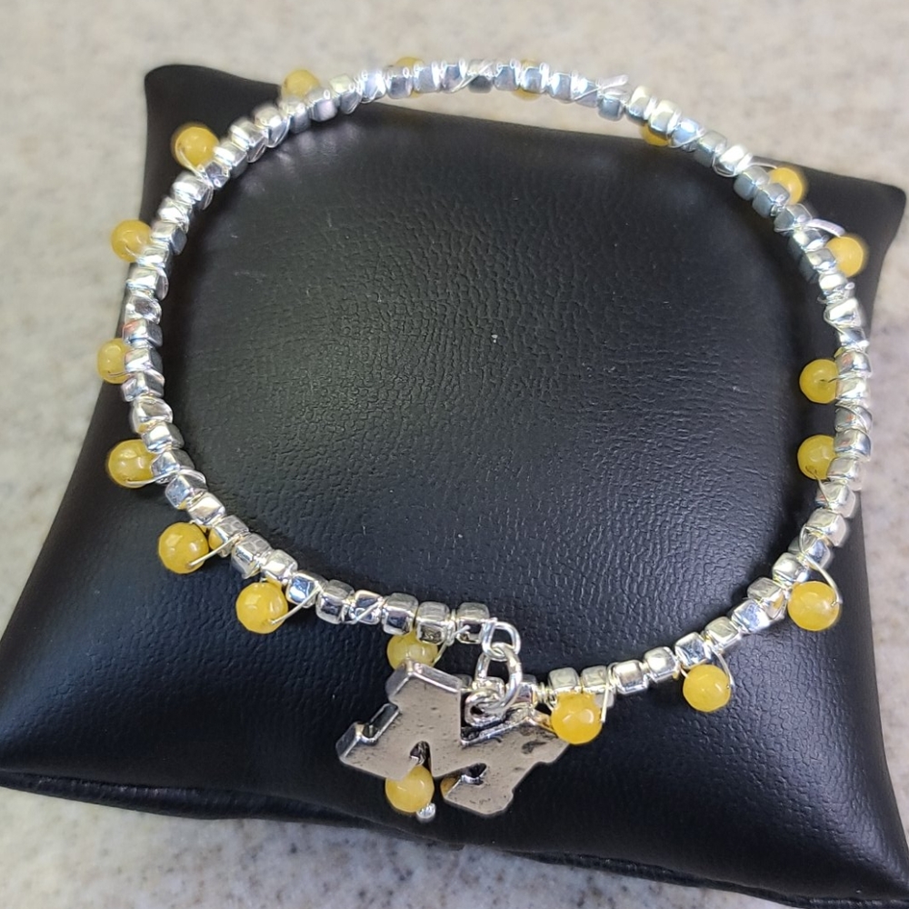 MISSOURI Team BRACELET. Silver/Yellow. ADJUSTABLE